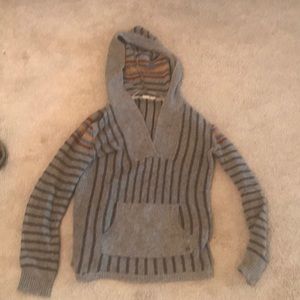 Hooded Roxy Striped Sweater with Pocket